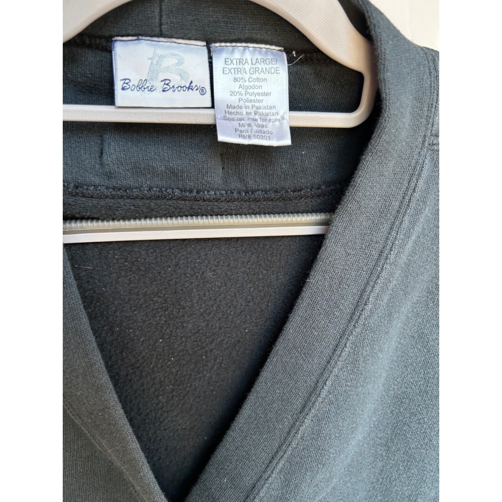 Bobbie Brooks Fleece Cardigan Women XL Black Excellent Button Front Pockets - Picture 4 of 8